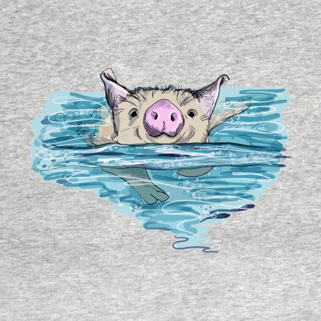 Bahamas Swimming Pig by drknice